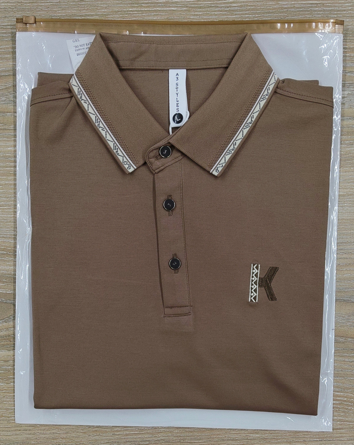 Premium Polo (Coffee) – men's polo shirt by A3 Styles, photo 2