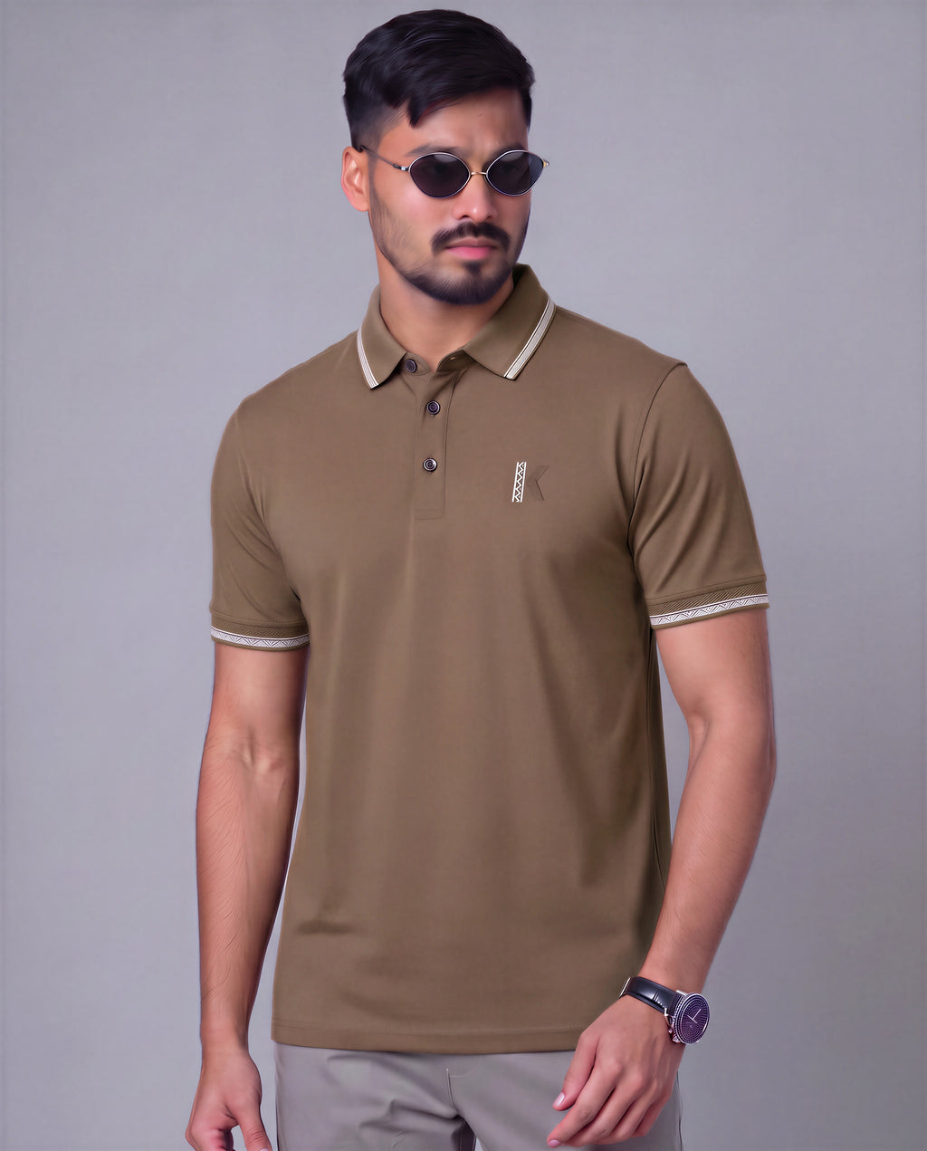 Premium Polo (Coffee) – men's polo shirt by A3 Styles