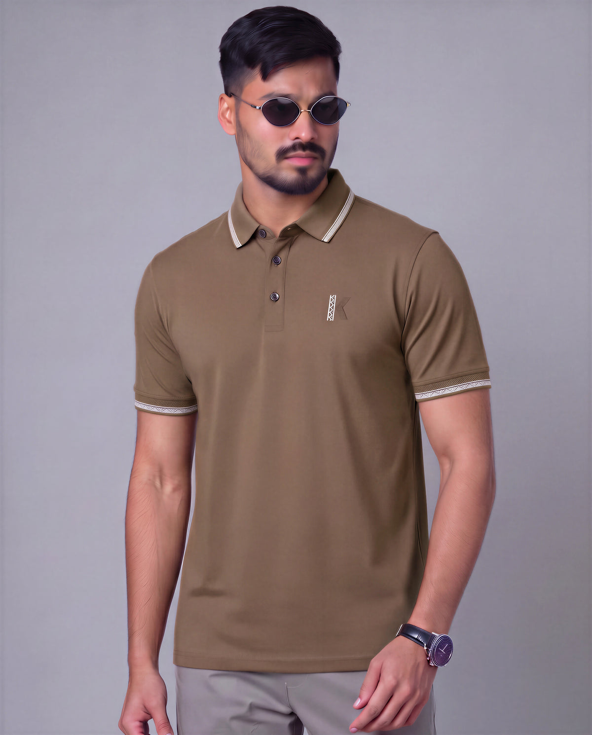 Premium Polo (Coffee) – men's polo shirt by A3 Styles