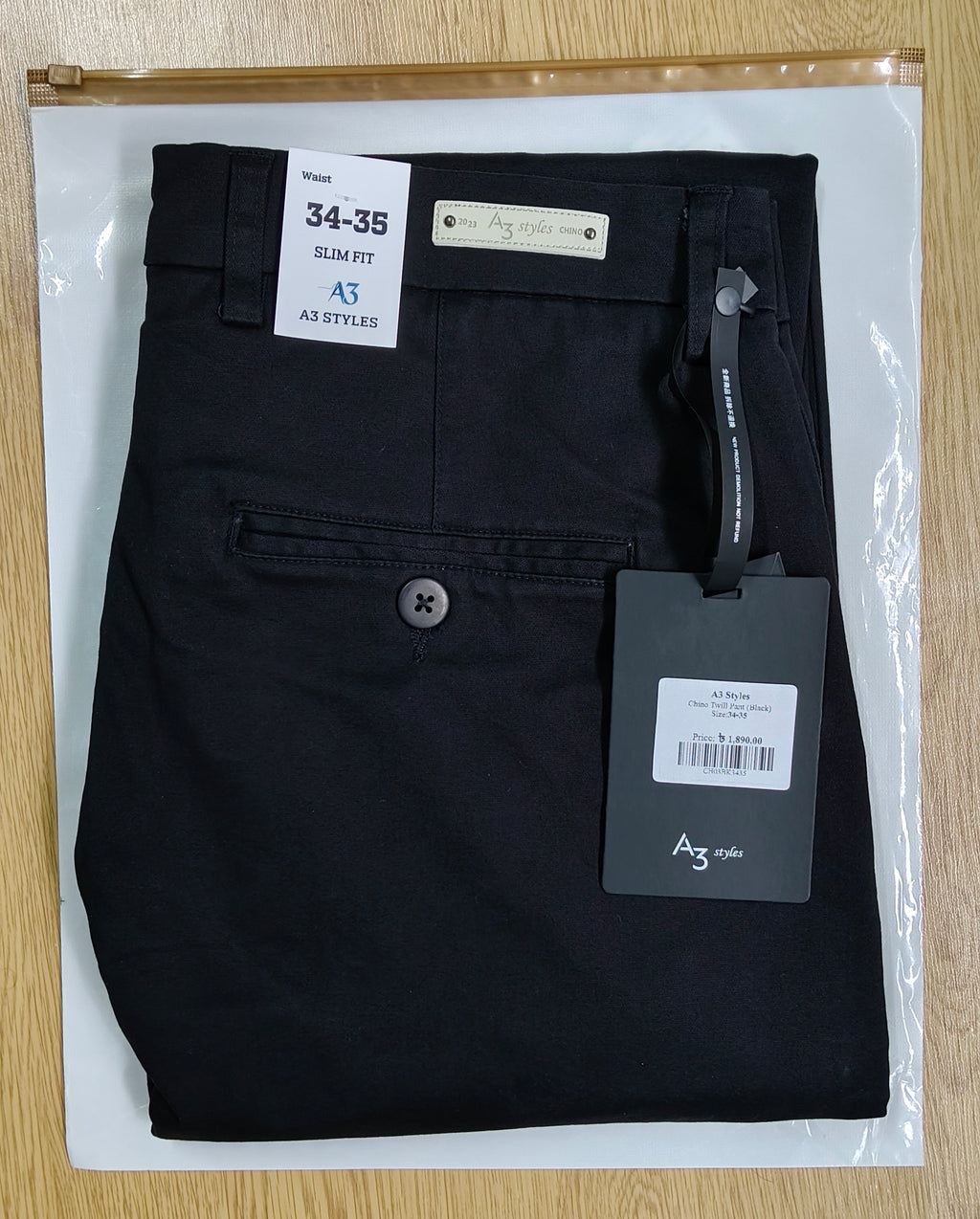 Premium Chino Twill Pant (Black)