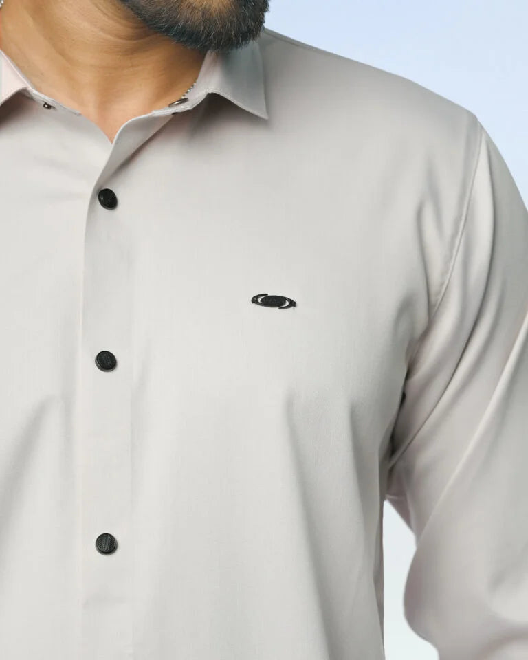 Bamboo Fiber Solid Shirt Stone Beige