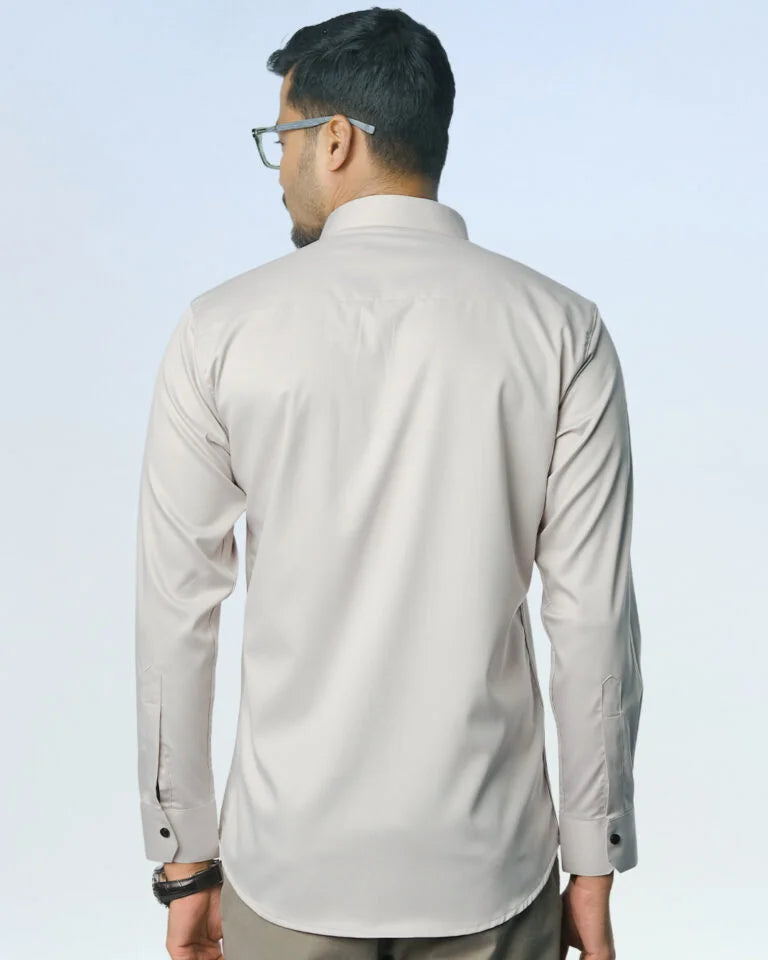 Bamboo Fiber Solid Shirt Stone Beige