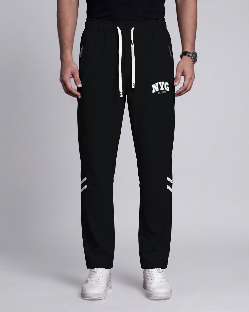 Premium Trouser Pant (Black) - front view
