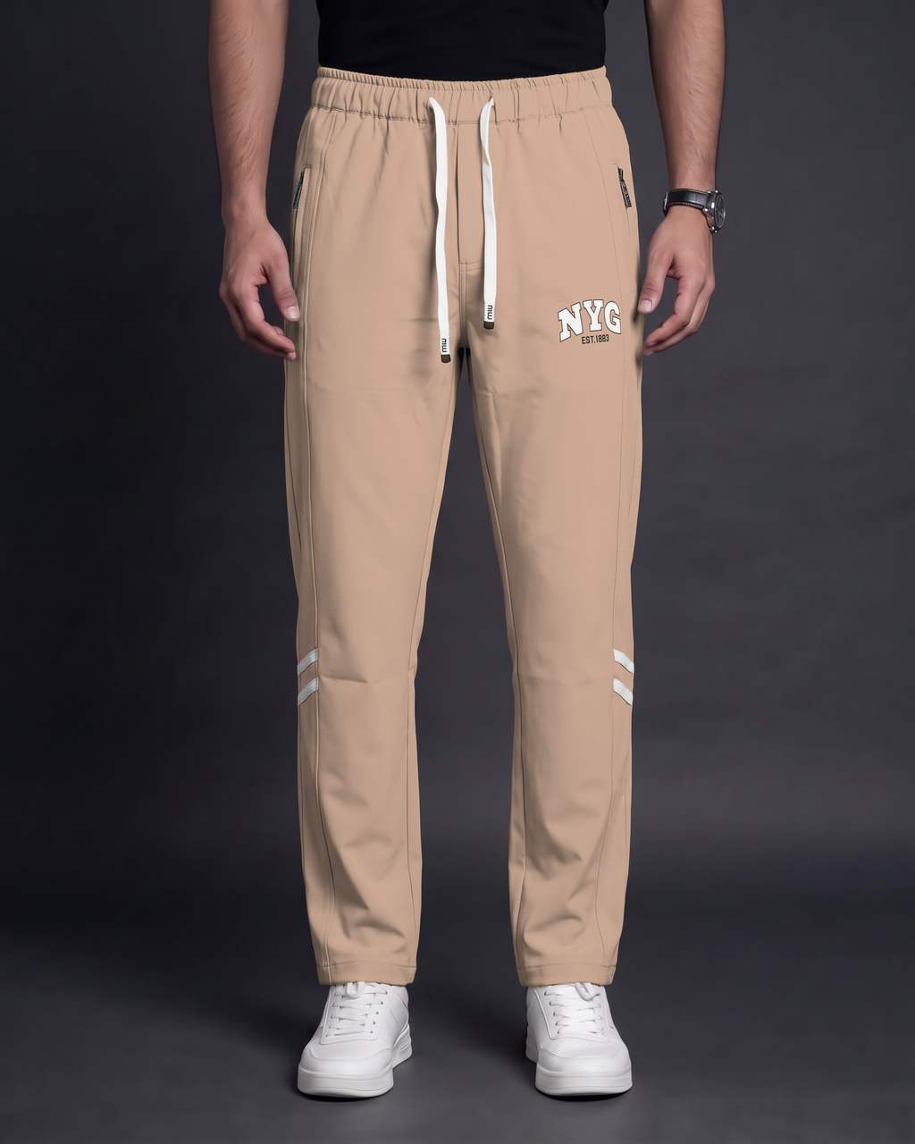 Premium Trouser Pant (Khaki) - front view