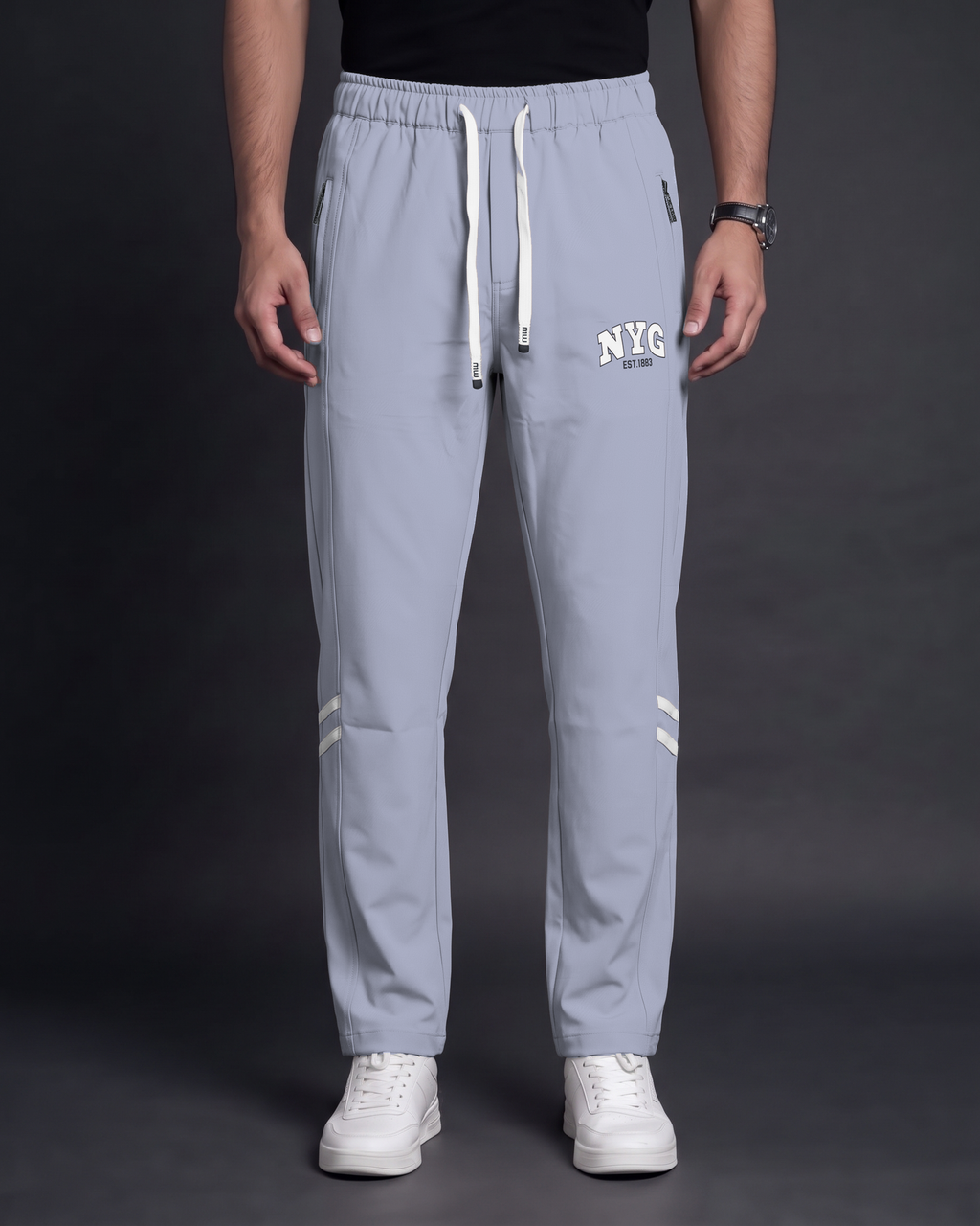Premium Trouser Pant (Light Grey) - front view