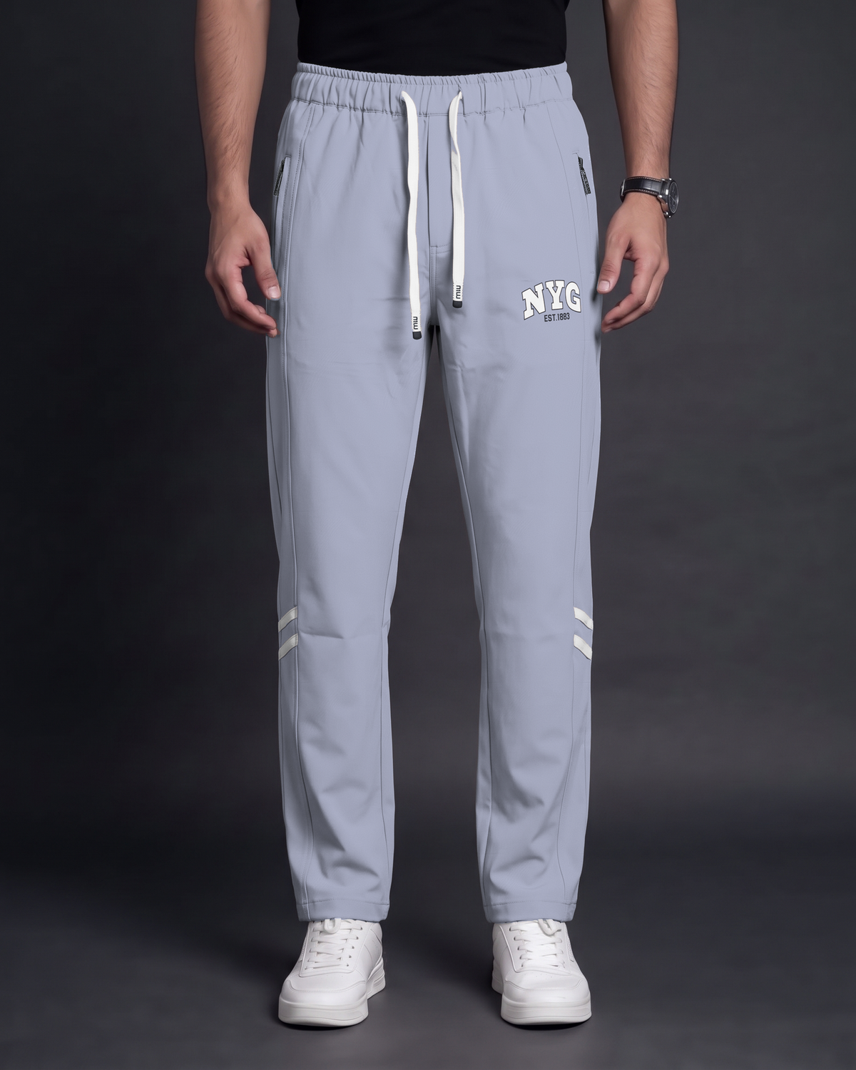 Premium Trouser Pant (Light Grey) - front view