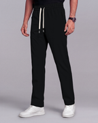 Premium Solid Trouser Pant (Black) - side view