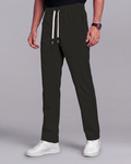 Premium Solid Trouser Pant (Deep Olive) - side view
