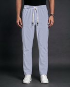 Premium Solid Trouser Pant (Light Grey) - front view
