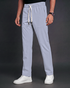 Premium Solid Trouser Pant (Light Grey) - side view