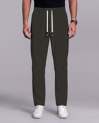 Premium Solid Trouser Pant (Olive) - front view