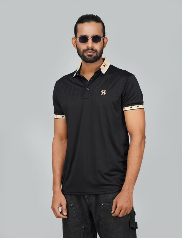 Men’s Jacquard Nylon Sewing Polo