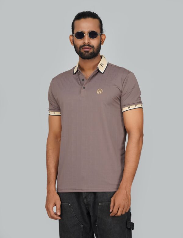 Men’s Jacquard Nylon Sewing Polo