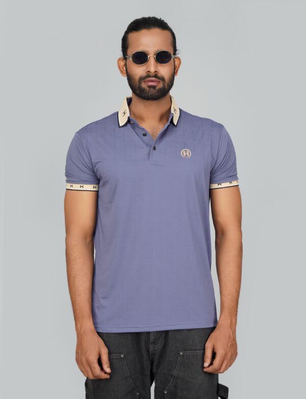 Men’s Jacquard Nylon Sewing Polo