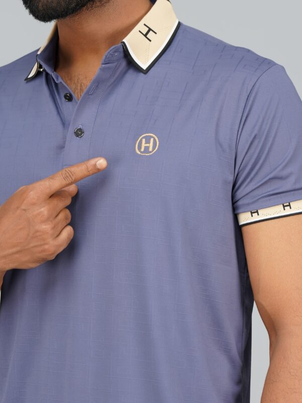 Men’s Jacquard Nylon Sewing Polo - Image 3