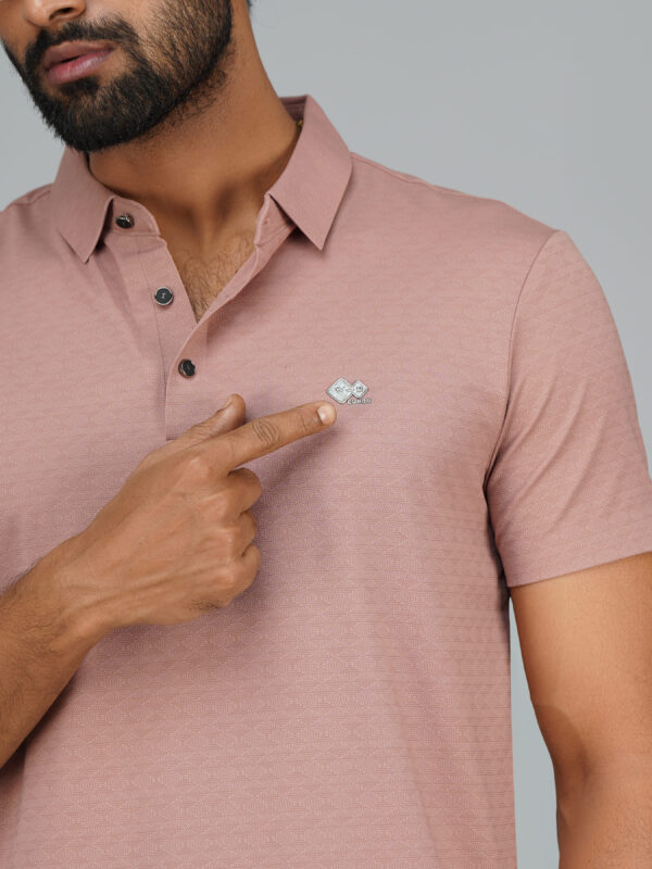 Men’s Jacquard Nylon Seamless Polo - Image 3