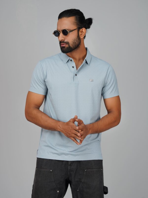 Men’s Jacquard Nylon Seamless Polo - Image 2