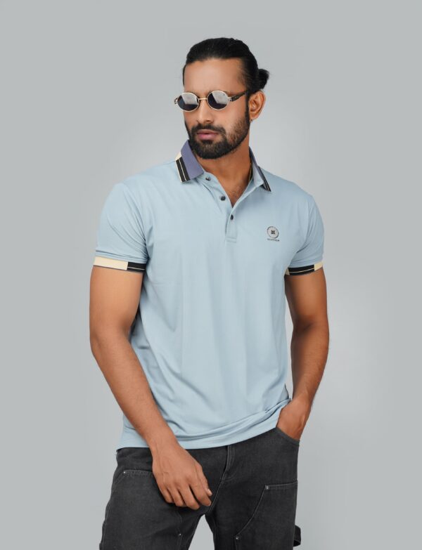 Men’s Jacquard Nylon Sewing Polo - Image 2