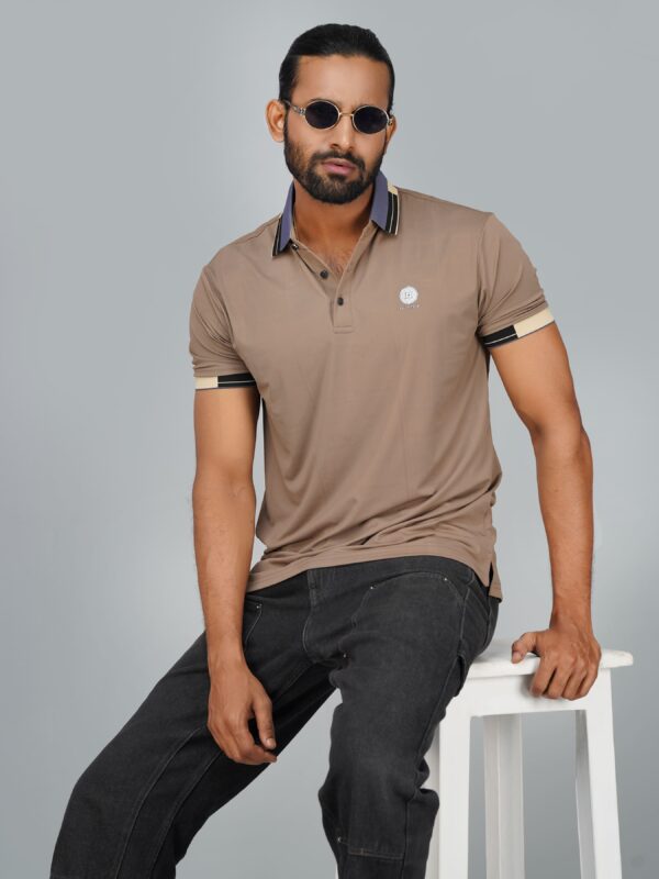 Men’s Jacquard Nylon Sewing Polo - Image 4