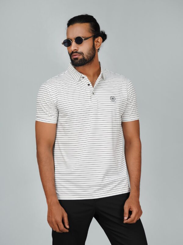 Men’s Jacquard Nylon Seamless Polo - Image 3