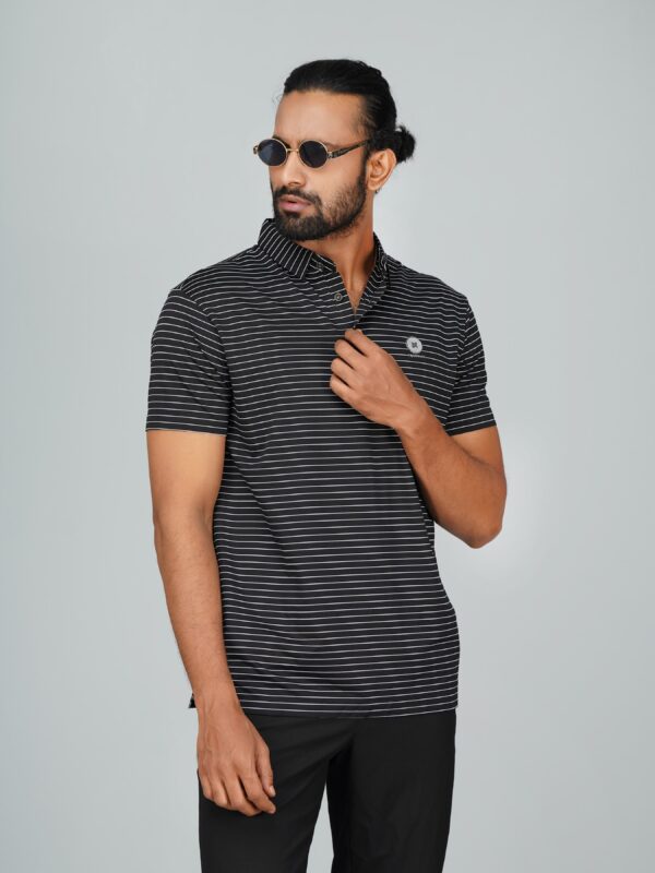 Men’s Jacquard Nylon Seamless Polo - Image 4